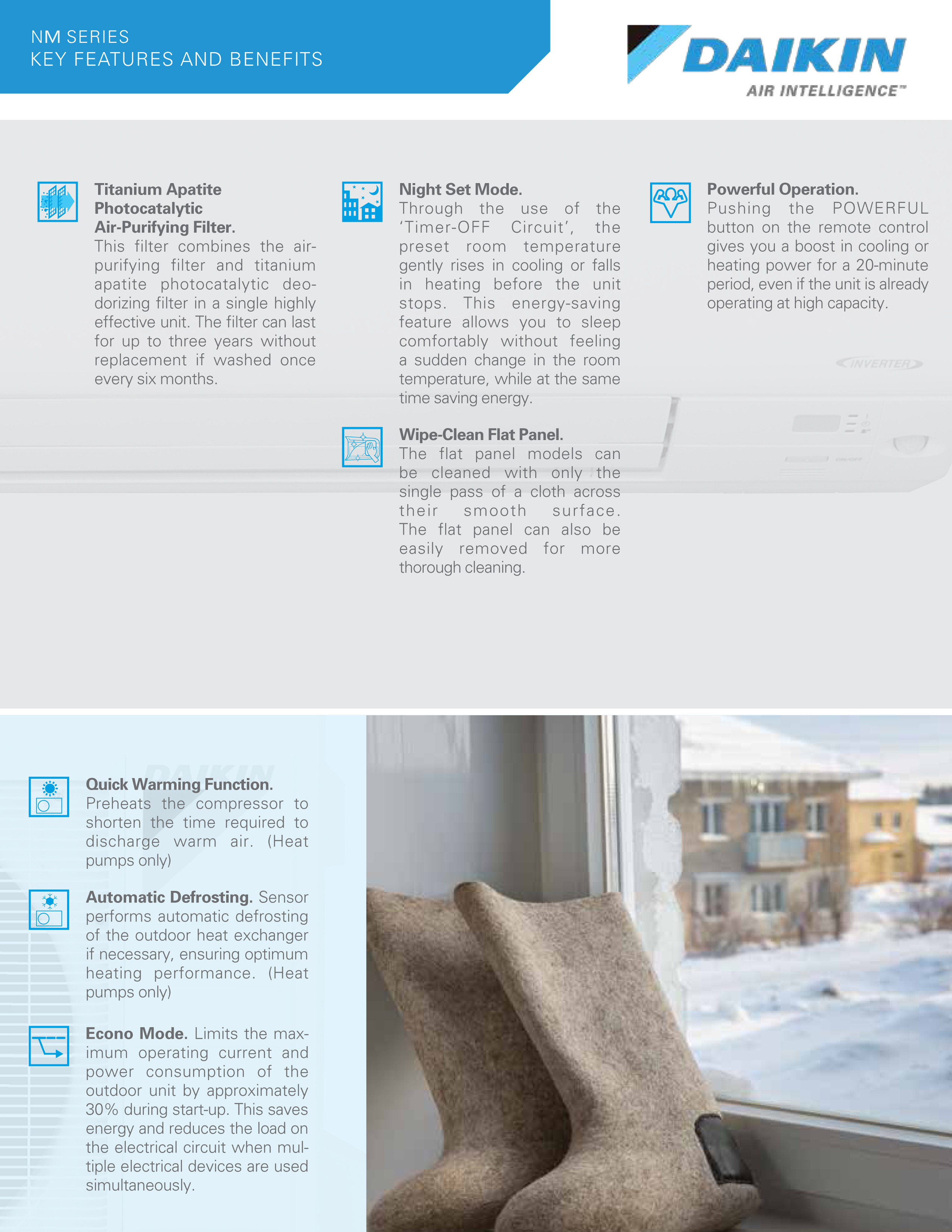 Mini Split 36,000 BTU Daikin NM Series 15.9 SEER Heat Pump System RX36NMVJUA, FTX36NVJU